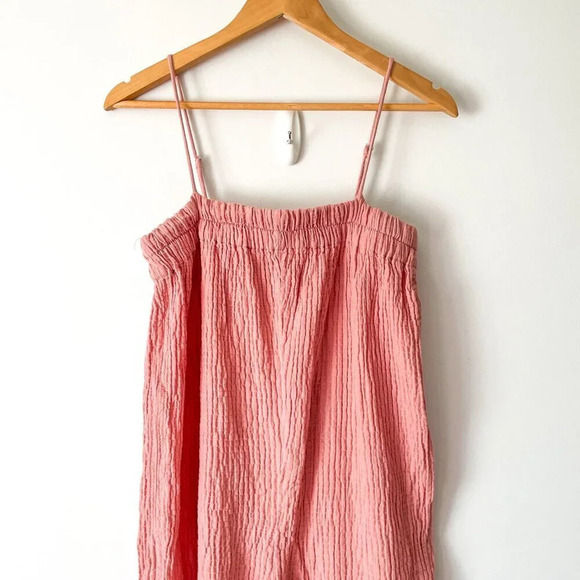 Zara Gauze Cotton Blend Sleeveless Jumpsuit Dusty Rose Pink Size Small - Picture 7 of 10